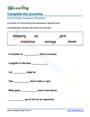 Complete the proverbs 6