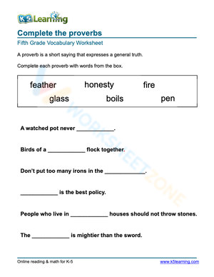Complete the proverbs 8