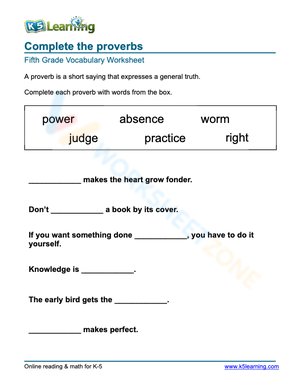 Complete the proverbs 9