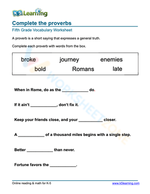 Complete the proverbs 10