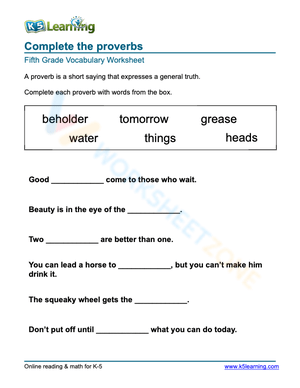 Complete the proverbs 11