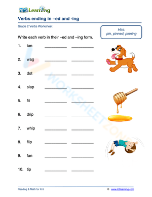 Verbs ending in “ed” and “ing” 2