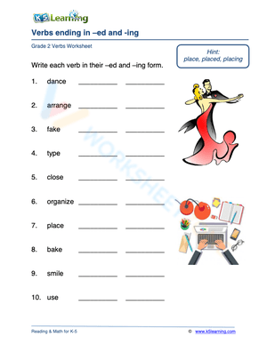 Verbs ending in “ed” and “ing” 3