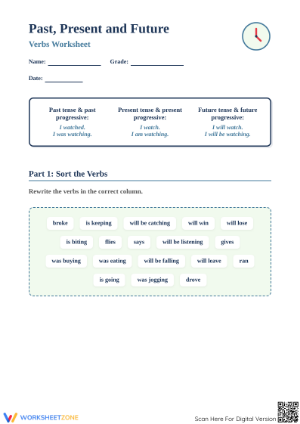 Grade 3 Verb Tenses Worksheet | Essential Printable