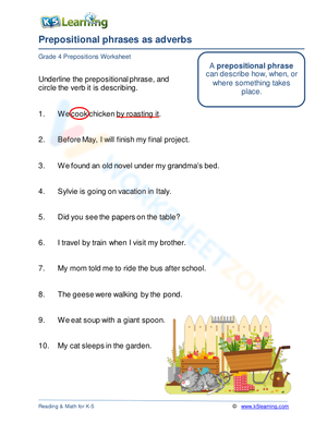 Prepositional phrases as adverbs 3