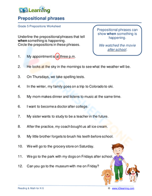 Prepositional phrases 5
