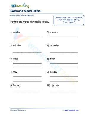 Dates and capital letters 3