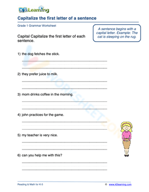 Capitalize the first letter of a sentence 1