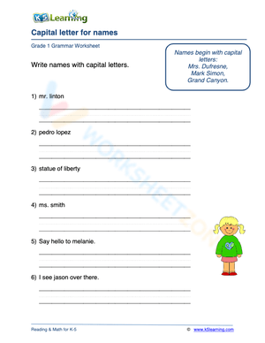 Capital letter for names 1