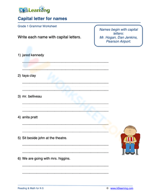 Capital letter for names 2