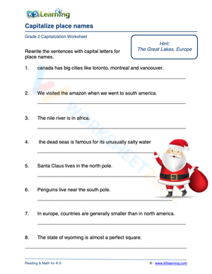 Capitalize place names 1