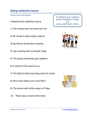 Collective Nouns Worksheet | Printable Grade 2 ELA