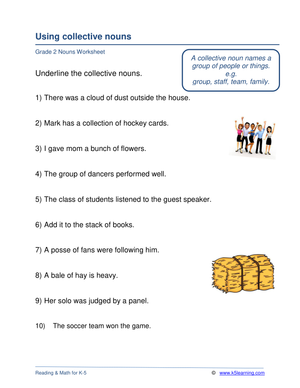 Printable Collective Nouns Worksheet | Grade 2 ELA