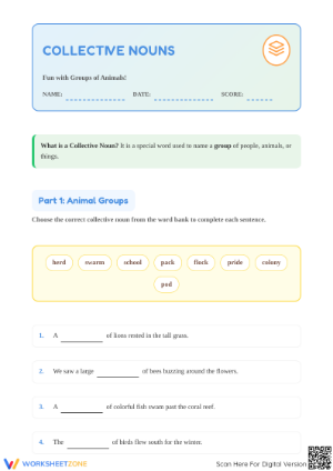 Collective Nouns Worksheet | Grade 1 Essential Practice
