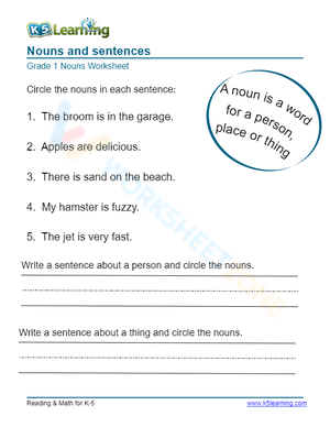 Nouns and sentences 1