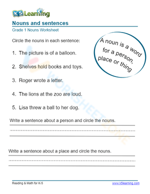 Nouns and sentences 2