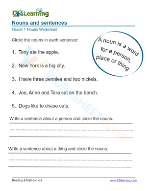 Nouns and sentences 3