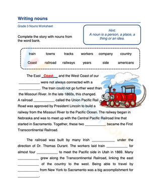 Grade 3 Nouns in Context — Printable No-Prep Worksheet