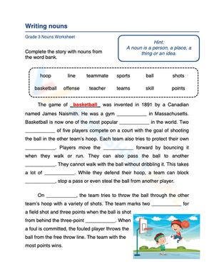 Writing Nouns Worksheet | Grade 1 Essential Practice