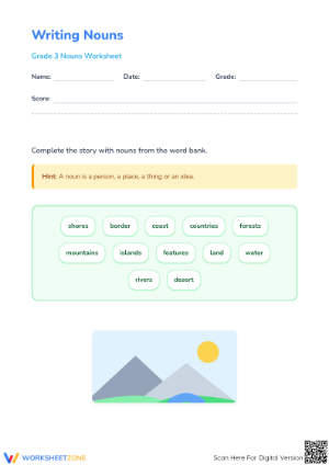 Essential Grade 3 Nouns Worksheet | Printable Practice