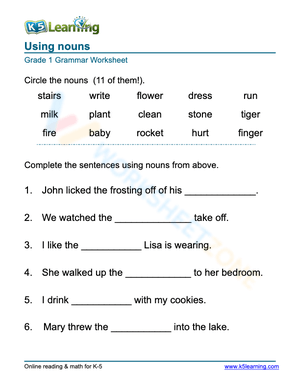 Using nouns 1