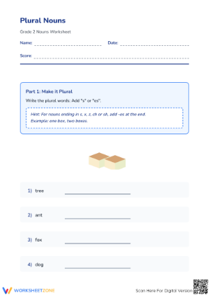 Plural Nouns Worksheet | Grade 2 Essential Practice