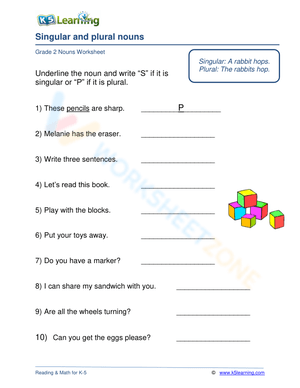 Singular and plural nouns 3