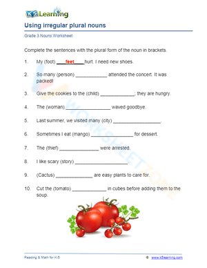 Using irregular plural nouns 2