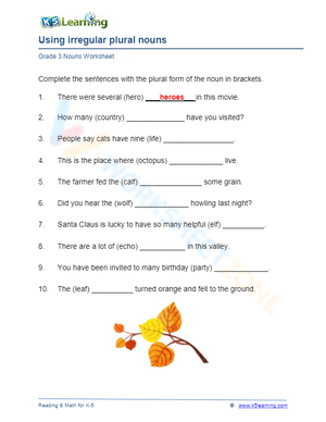 Using irregular plural nouns 3