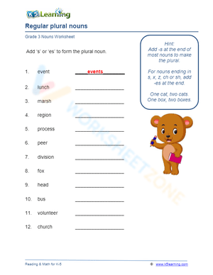 Regular plural nouns 1