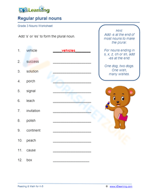 Regular plural nouns 2