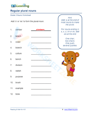 Regular plural nouns 3