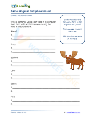 Same singular and plural nouns 1