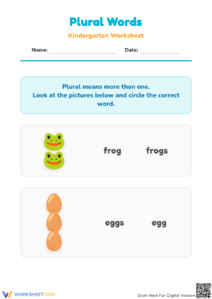 Plural Words Worksheet | Essential Kindergarten ELA