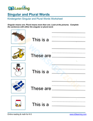 Singular and Plural Words 1