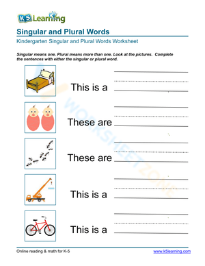 Singular and Plural Words 3