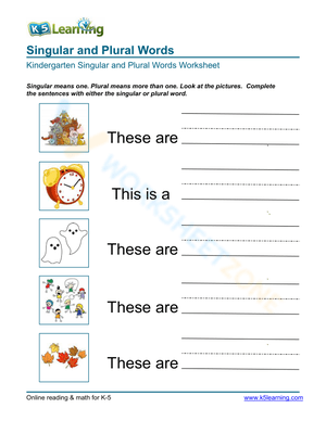 Singular and Plural Words 6