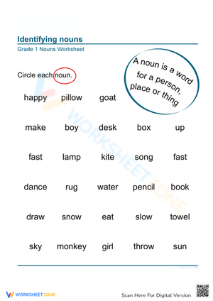 Practice Identifying Nouns for Kids