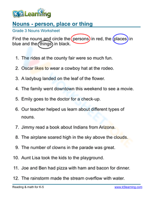 Nouns - person, place or thing 2