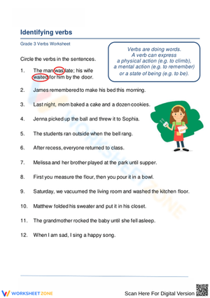 Identifying Verbs for Grammar Practice