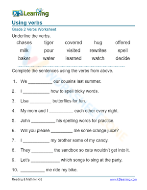 Using verbs 6