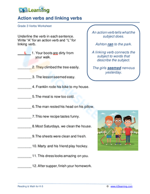 Action verbs and linking verbs 1