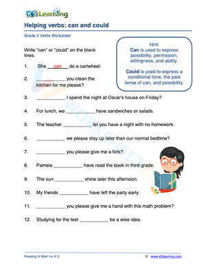 Helping verbs: can and could