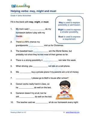 Helping verbs: may, might and must 3