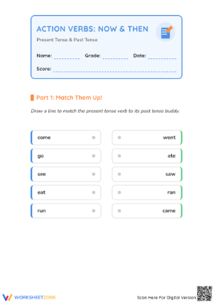 Grade 1 Irregular Past Tense: Essential Printable Worksheet