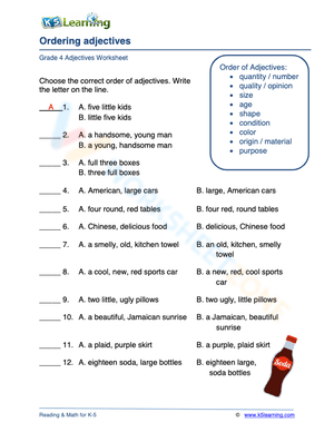 Ordering adjectives 1