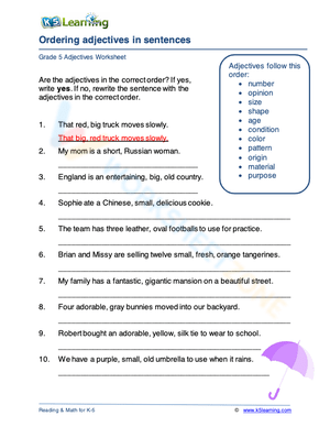 Ordering adjectives 4