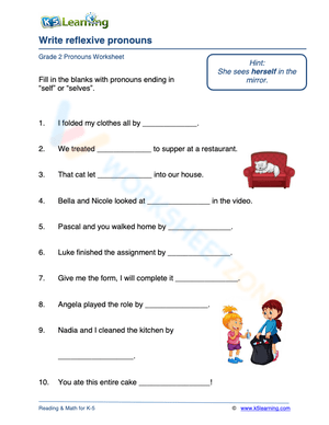 Write reflexive pronouns 1