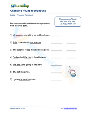 Changing nouns to pronouns 1