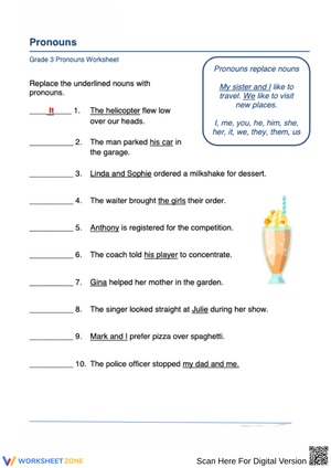 Replace Nouns with Pronouns